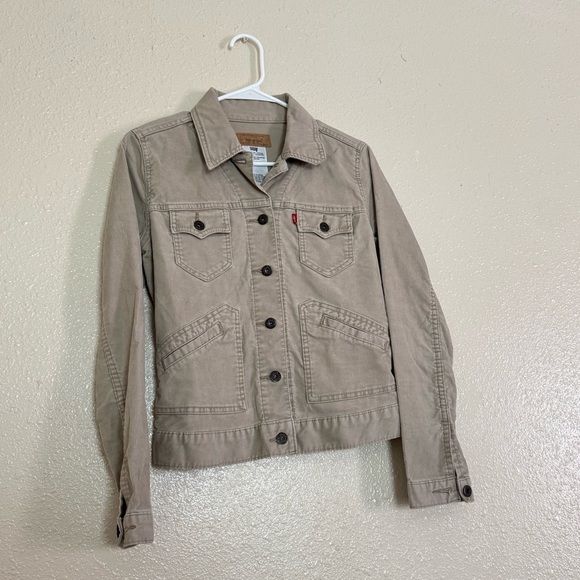 Levi’s Vintage Ribbed Corduroy Stretch Trucker Jacket in Taupe - Picture 5 of 5